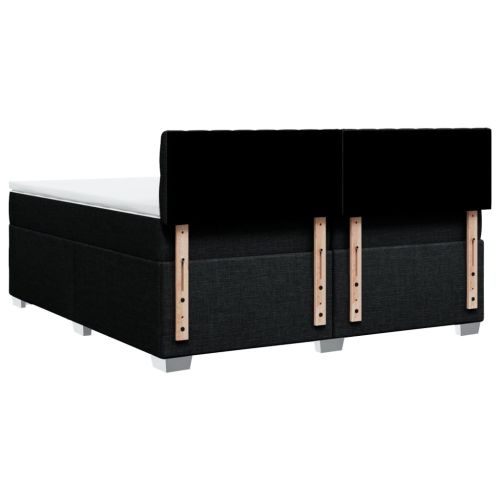 Боксспринг легло с матрак, черно, 200x200 см, плат