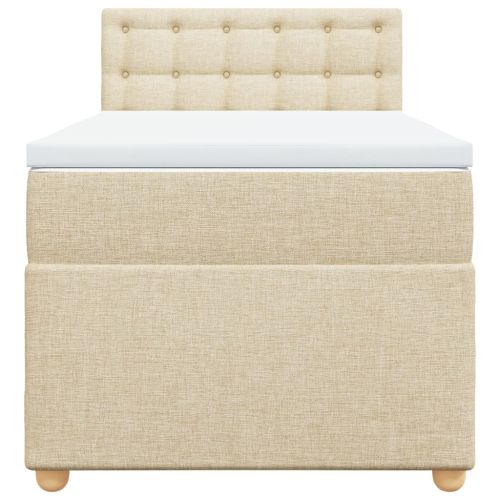 Боксспринг легло с матрак, кремава, 90x200 см, плат