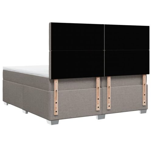 Боксспринг легло с матрак, таупе, 200x200 см, плат