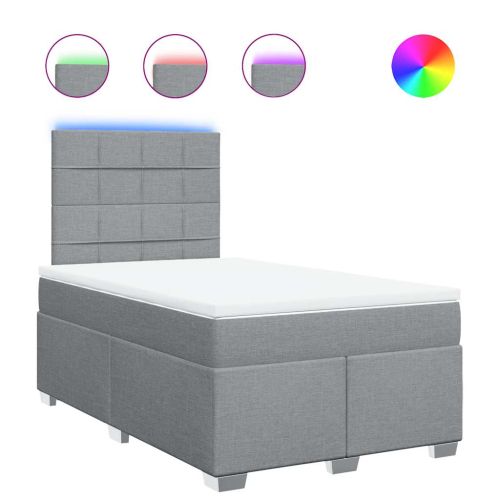 Боксспринг легло с матрак, светлосиво, 120x200 см, плат