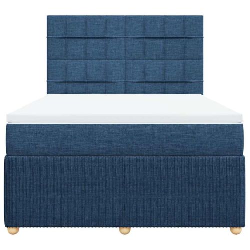 Боксспринг легло с матрак, синьо, 140x190 см, плат