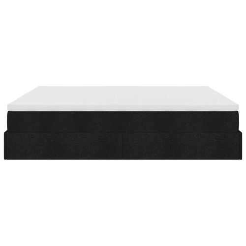 Османска легло с матраци, черно, 200x200 см, плат