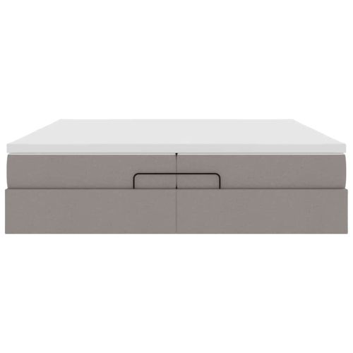 Османска легло с матраци, таупе, 200x200 см, плат