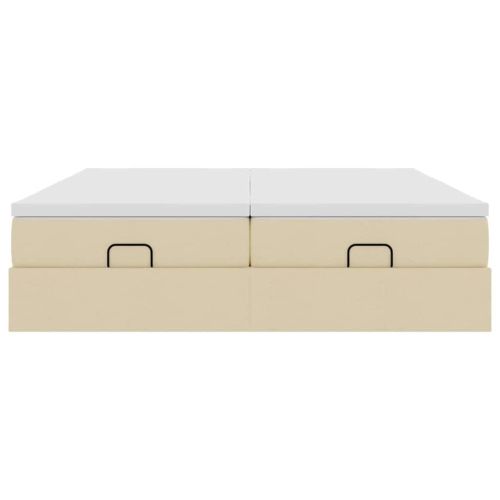 Османска легло с матраци, кремаво, 180x200 см, плат