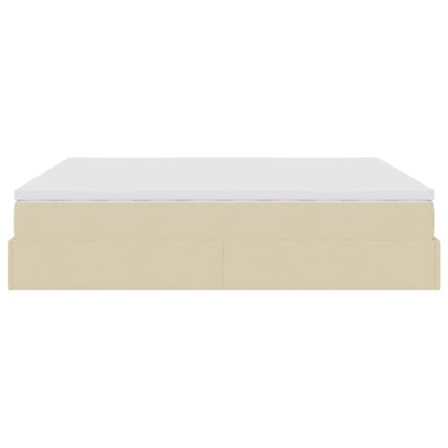 Османска легло с матраци, кремаво, 180x200 см, плат