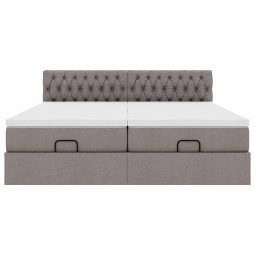 Османска легло с матраци, таупе, 180x200 см, плат