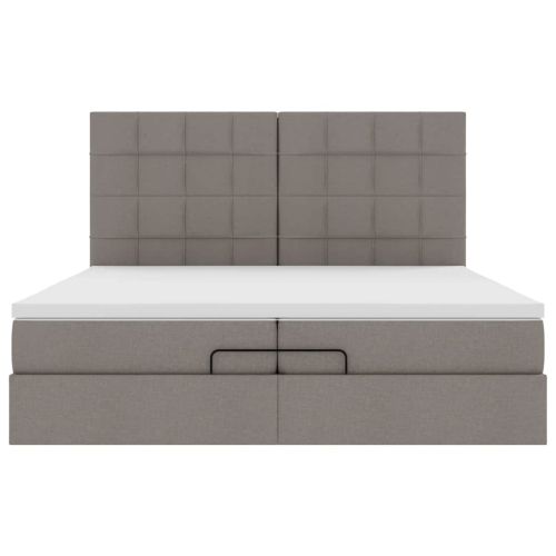 Османска легло с матраци, таупе, 200x200 см, плат