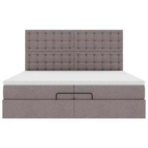 Османска легло с матраци, таупе, 200x200 см, плат