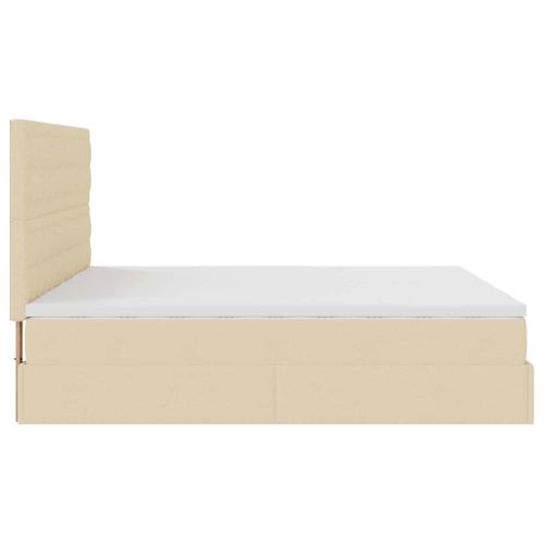 Османска легло с матраци, кремаво, 180x200 см, плат