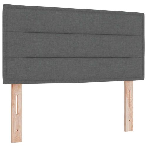 Легло с пружинирана основа Тъмен сив 80 x 200 cm текстил