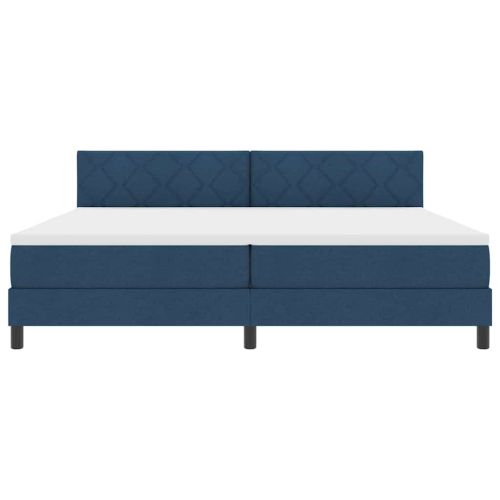 Легло с пружинирана основа с матрак Синьо 200 x 200 cm текстил