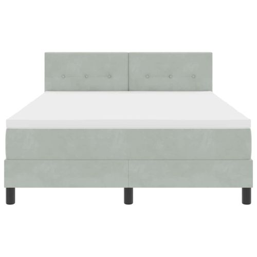 Легло с пружинирана основа Светлосиво 160 x 200 cm Кадифе
