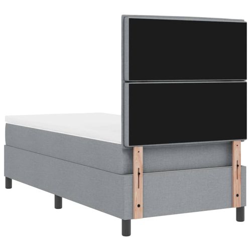 Легло с пружинирана основа Светлосиво 90 x 190 cm текстил