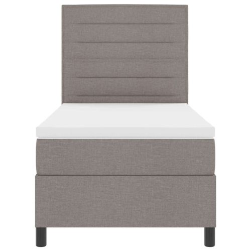 Легло с пружинирана основа с матрак Таупе 90 x 200 cm текстил