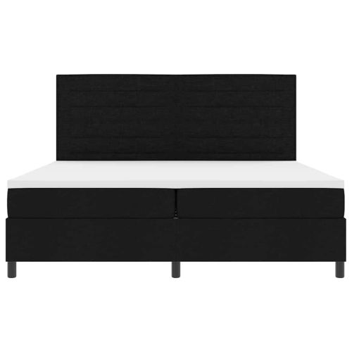 Легло с пружинирана основа с матрак Черно 200 x 200 cm текстил