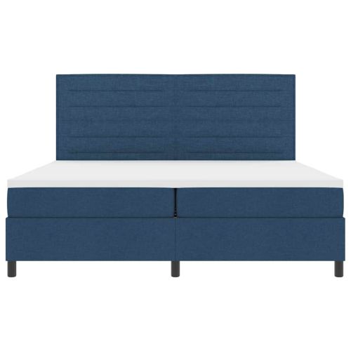 Легло с пружинирана основа с матрак Синьо 200 x 200 cm текстил