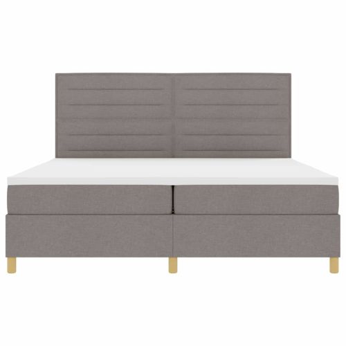 Легло с пружинирана основа с матрак Таупе 200 x 200 cm текстил