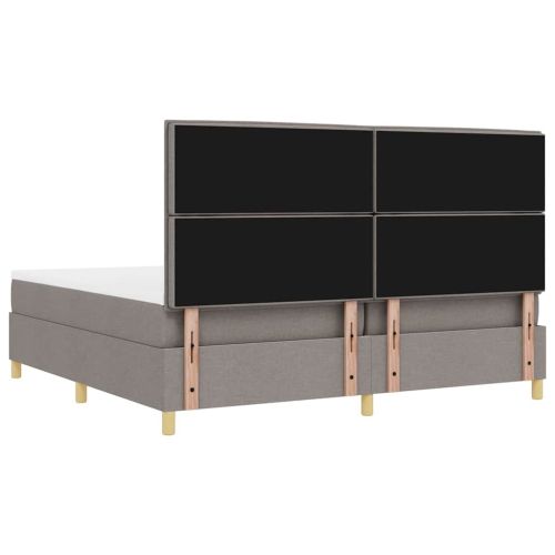 Легло с пружинирана основа с матрак Таупе 200 x 200 cm текстил