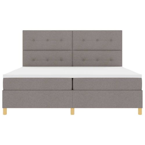 Легло с пружинирана основа с матрак Таупе 200 x 200 cm текстил