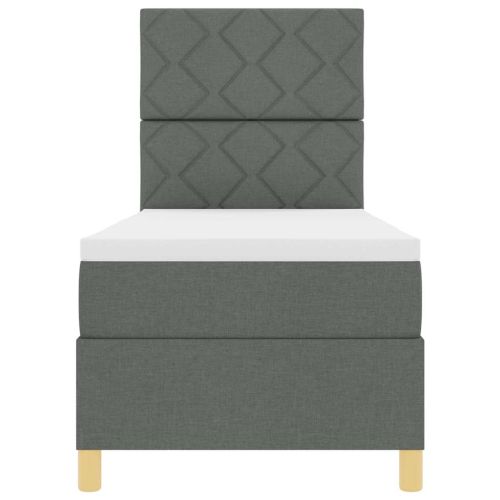 Легло с пружинирана основа Тъмен сив 80 x 200 cm текстил