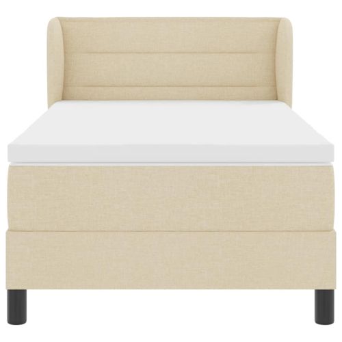 Легло с пружинирана основа с матрак Крем 90 x 200 cm текстил