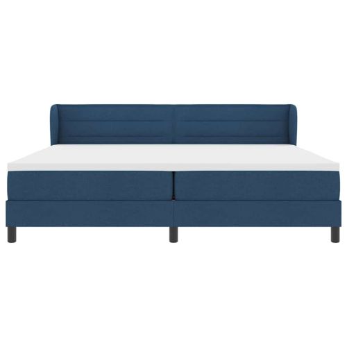 Легло с пружинирана основа с матрак Синьо 200 x 200 cm текстил