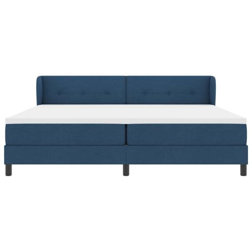 Легло с пружинирана основа с матрак Синьо 200 x 200 cm текстил