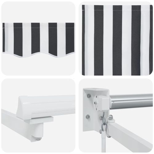 Прибираща се тента антрацит и бял 5x3 м плат и алуминий