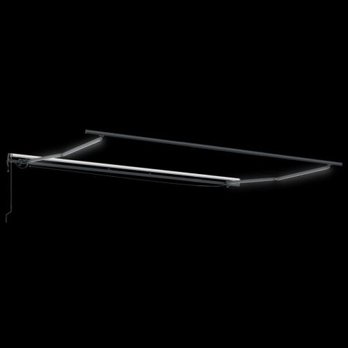Автоматично прибираща се тента с LED антрацит и бял 500x300 см