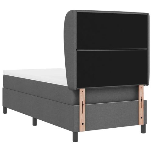 Легло с пружинирана основа Тъмносив 80 x 200 cm текстил