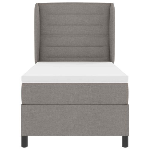 Легло с пружинирана основа с матрак Таупе 100 x 200 cm текстил