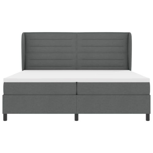 Легло с пружинирана основа Тъмносив 200 x 200 cm текстил