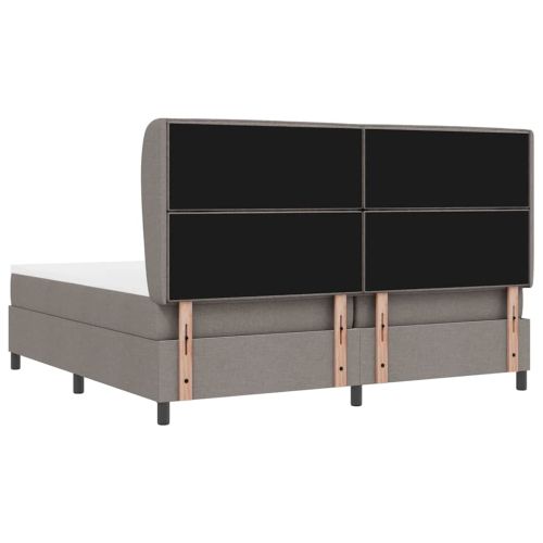 Легло с пружинирана основа с матрак Таупе 200 x 200 cm текстил