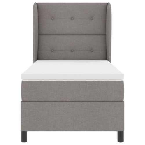 Легло с пружинирана основа с матрак Таупе 90 x 200 cm текстил