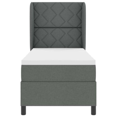 Легло с пружинирана основа Тъмносив 80 x 200 cm текстил