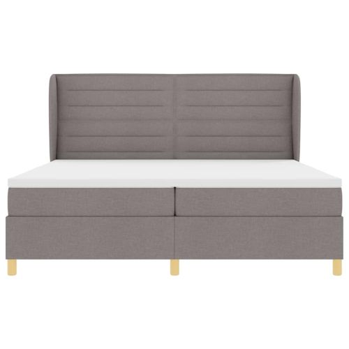 Легло с пружинирана основа с матрак Таупе 200 x 200 cm текстил