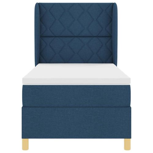 Легло с пружинирана основа с матрак Синьо 200 x 100 cm текстил