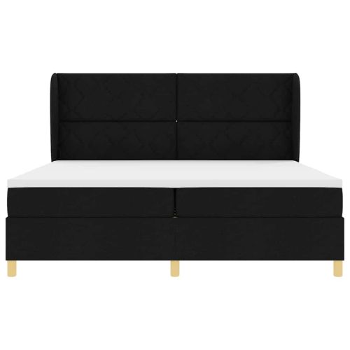 Кутия със спална основа и матрак Тъмен Сив 90x190 см Черно