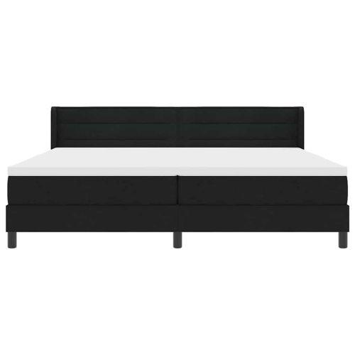 Легло с пружинирана основа с матрак Черно 200 x 200 cm текстил