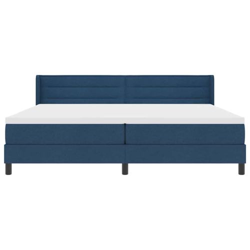 Легло с пружинирана основа с матрак Синьо 200 x 200 cm текстил