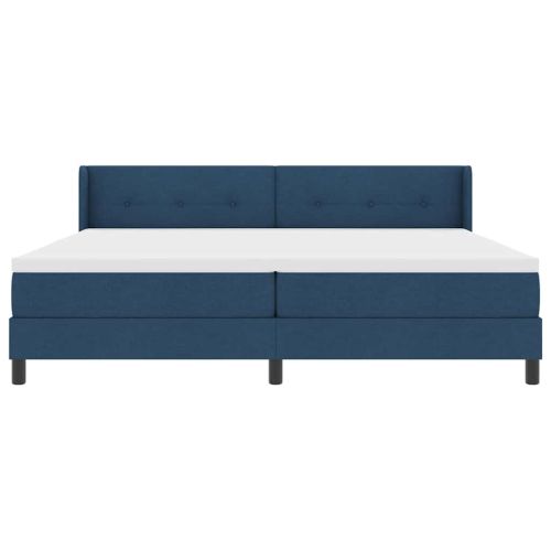 Легло с пружинирана основа с матрак Синьо 200 x 200 cm текстил