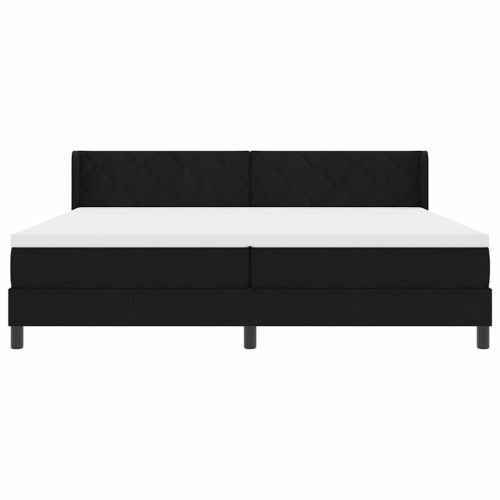 Легло с пружинирана основа Черно 200 x 200 cm Полиестер
