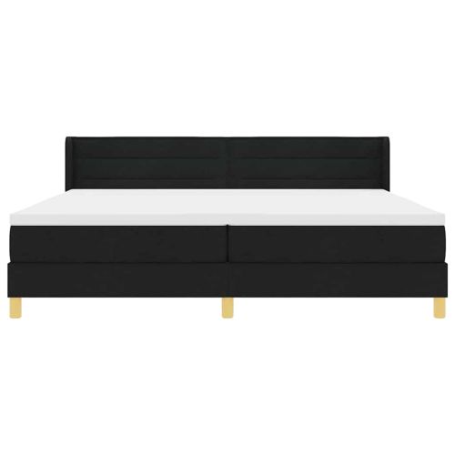 Легло с пружинирана основа Черно 200 x 200 cm Полиестер