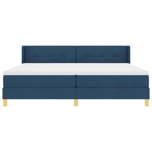 Легло с пружини с матрак с таблото Синьо 200 x 200 cm текстил