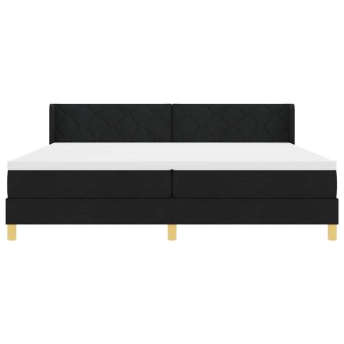 Легло с пружинирана основа Черно 200 x 200 cm Полиестер