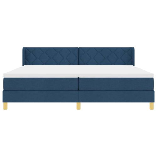 Легло с пружинирана основа Синьо 200 x 200 cm Полиестер