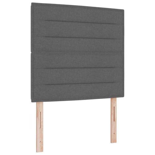 Легло с пружинирана основа Тъмен сив 200 x 100 cm текстил