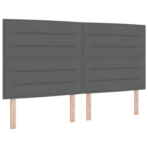 Легло с пружинирана основа Тъмен сив 200 x 200 cm текстил