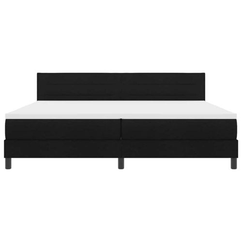 Легло с пружинирана основа с матрак Черно 200 x 200 cm текстил