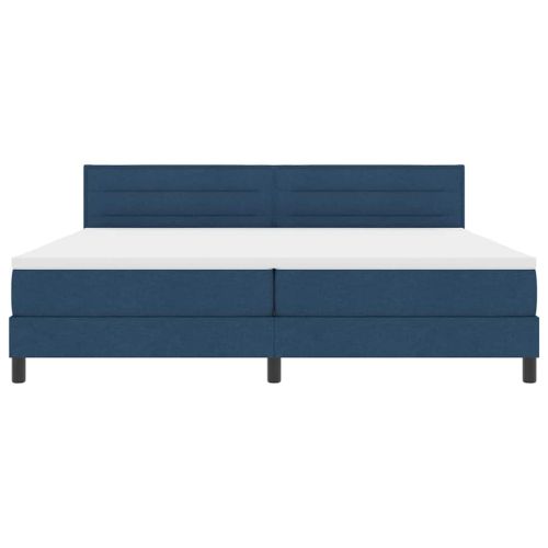 Легло с пружинирана основа с матрак Синьо 200 x 200 cm текстил